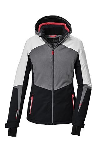killtec Damen Skijacke/Funktionsjacke mit abzippbarer Kapuze und Schneefang KSW 66 WMN SKI JCKT, graumelange, 42, 41952-000 im Sale
